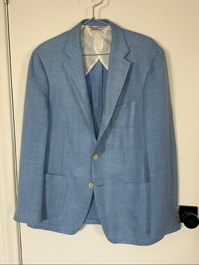 Harry Rosen Men's Light Blue Two-Button Sport Coat Blazer